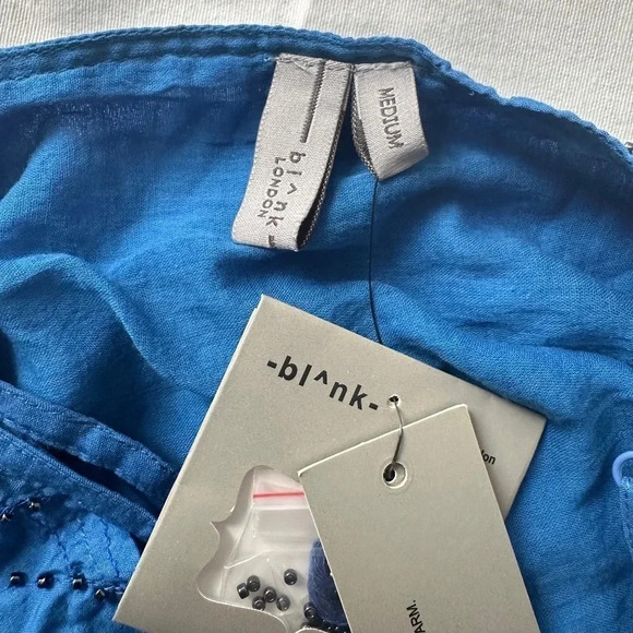 Anthropologie Bl^nk London blue beaded sleeveless top - Picture 4 of 5